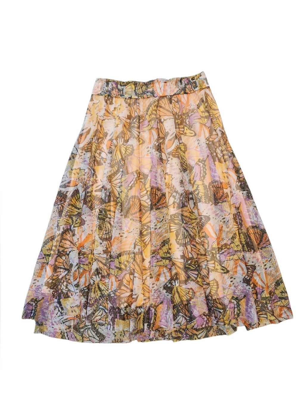Monarch Butterfly Print A-Line Skirt
